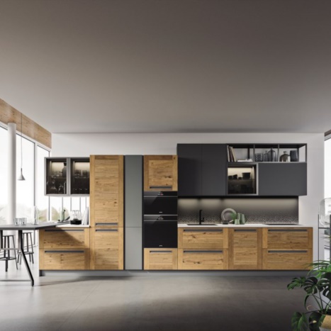 Cucina Frame in rovere e antracite 