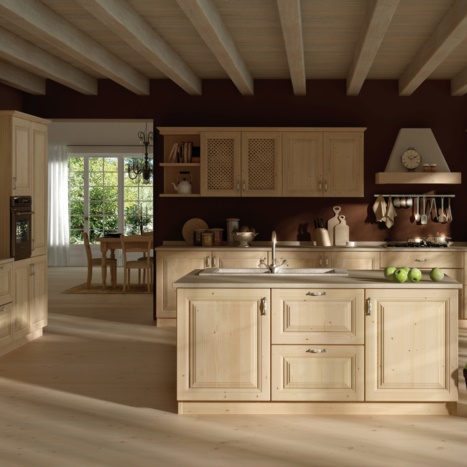 Cucina Gardenia in  Abete Sbiancato 