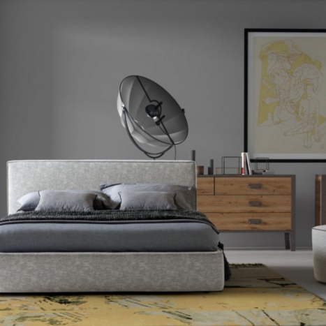 Letto Ipanema. Rivestimento tessuto, pelle o similpelle. Con o senza contenitore. 