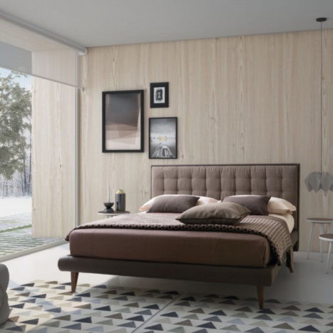 Letto Smith. Rivestimento disponibile in tessuto, pelle o similpelle. Con o senza contenitore. 